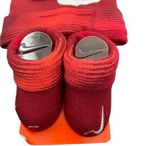Nike Red Baby Booties and Hat Set